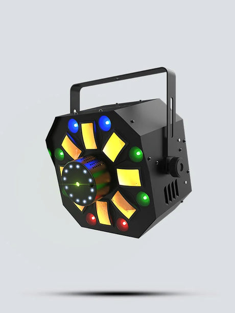 Chauvet DJ Swarm Wash FX ILS 4-In-1 RGBAW/RGB + UV Rotating Derby LED Fixture  with RGBAW derby RGB UV wash red green laser white strobe and DMX control