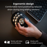 ShuttlePRO v2 video editing jog wheel device front view