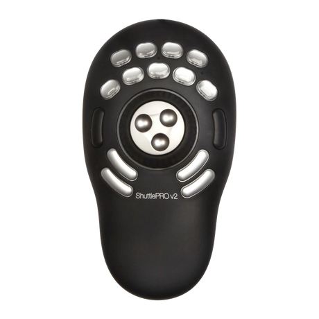 ShuttlePRO v2 video editing jog wheel device front view