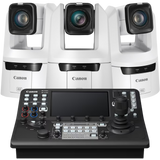 Canon 3x CR-N700 PTZ Cameras with RC-IP1000 Controller Bundle (White)