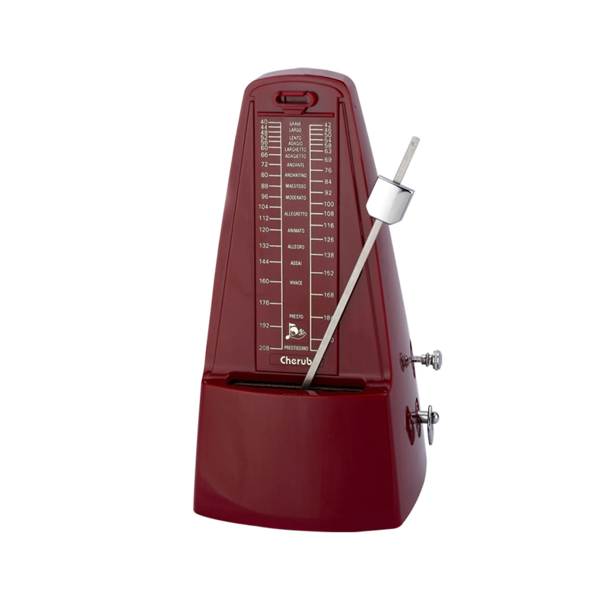 Cherub WSM-330 Red | High Accuracy Mechanical Metronome Transparent