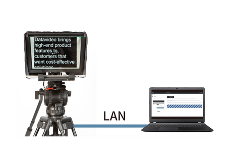 Datavideo TP-300 tablet teleprompter for video production setup