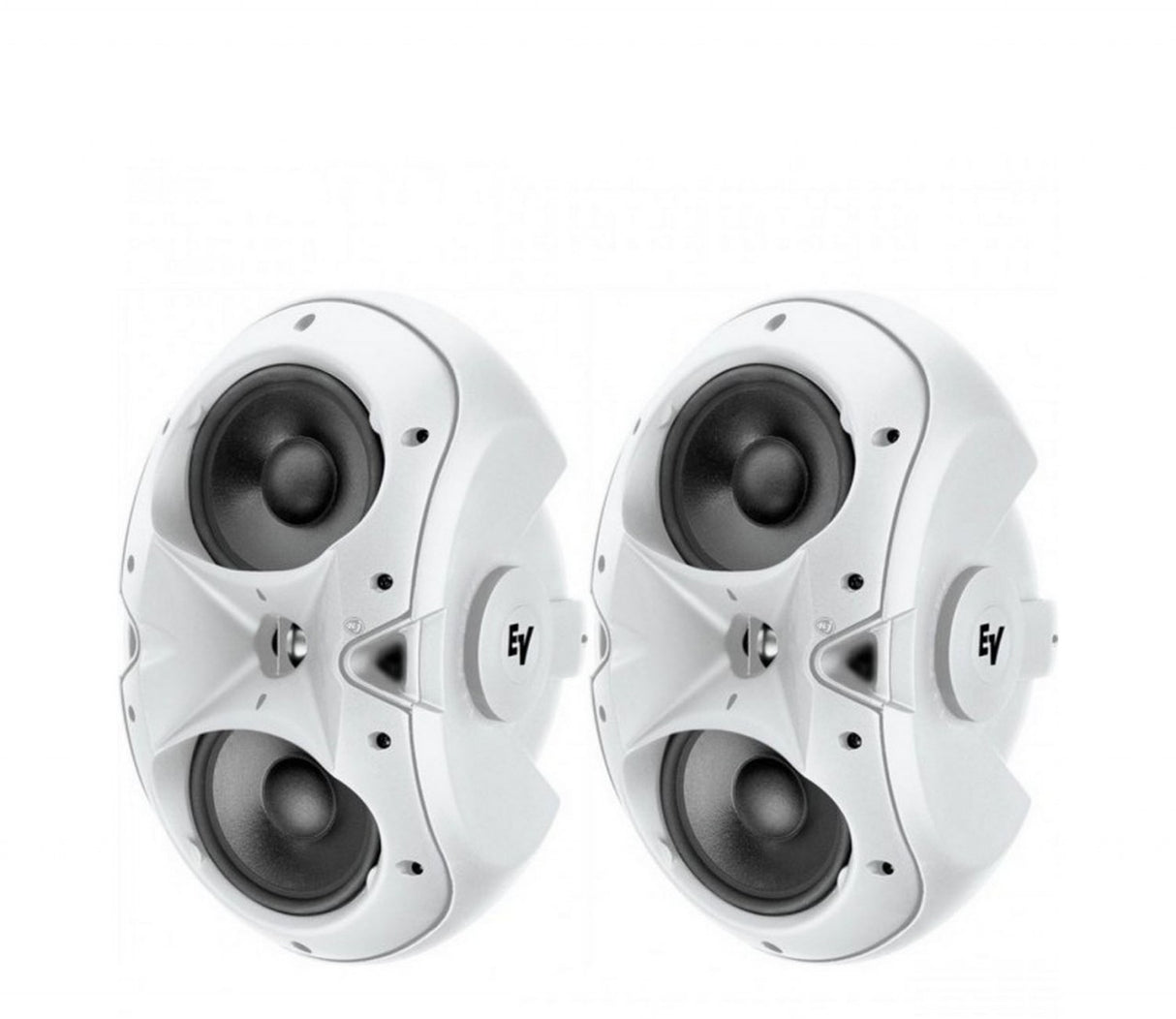 Electro-Voice EVID 4.2T Dual 4- Inch Two-Way Surface-Mount Loudspeaker and 1-Inch Titanium Tweeter and 70V/100V Transformer | White - Pair
