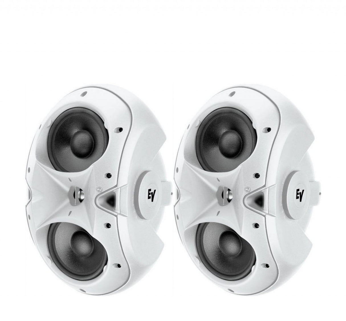 Electro-Voice EVID 6.2T Dual 6-Inch Two-Way Surface-Mount Loudspeaker and 1-Inch Titanium Tweeter and 70V/100V Transformer | White - Pair