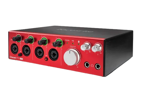 Focusrite Clarett 4Pre USB 18x8 USB Audio Interface for studio music production multi input setup