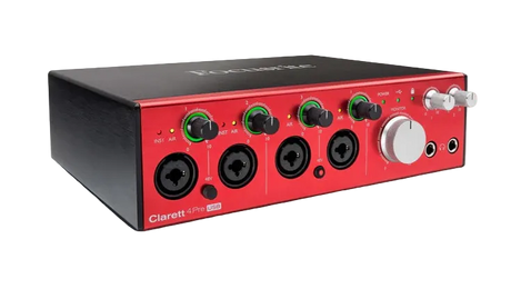 Focusrite Clarett 4Pre USB 18x8 USB Audio Interface for studio music production multi input setup