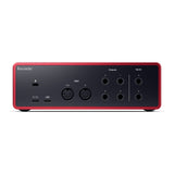 Focusrite Scarlett 4i4 4th Gen USB audio interface with two 69dB preamps, Auto Gain, Clip Safe, Air mode, MIDI, loopback, USB-C, and Hitmaker Expansion software