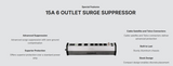 Furman PST-6 15A AC strip with 6 filtered outlets, advanced surge suppression, zero ground contamination, cable and Telco protection, aluminum chassis, and UL1449 standard surge protection