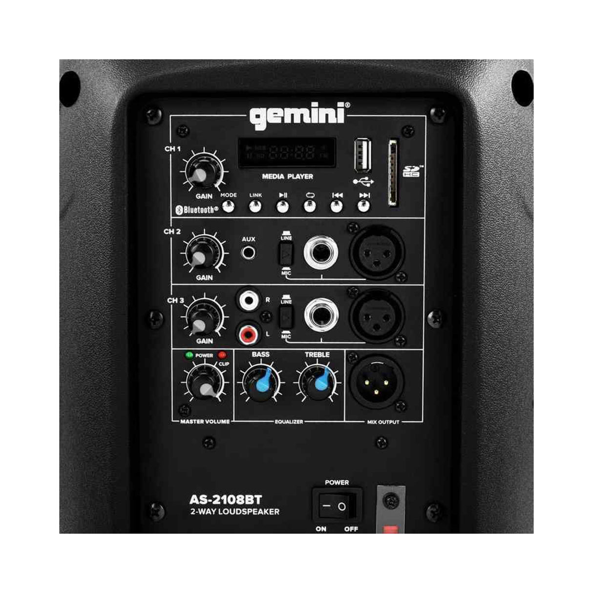 Gemini AS-2108BT Active 8 Inch 500 Watt Loudspeaker with Bluetooth