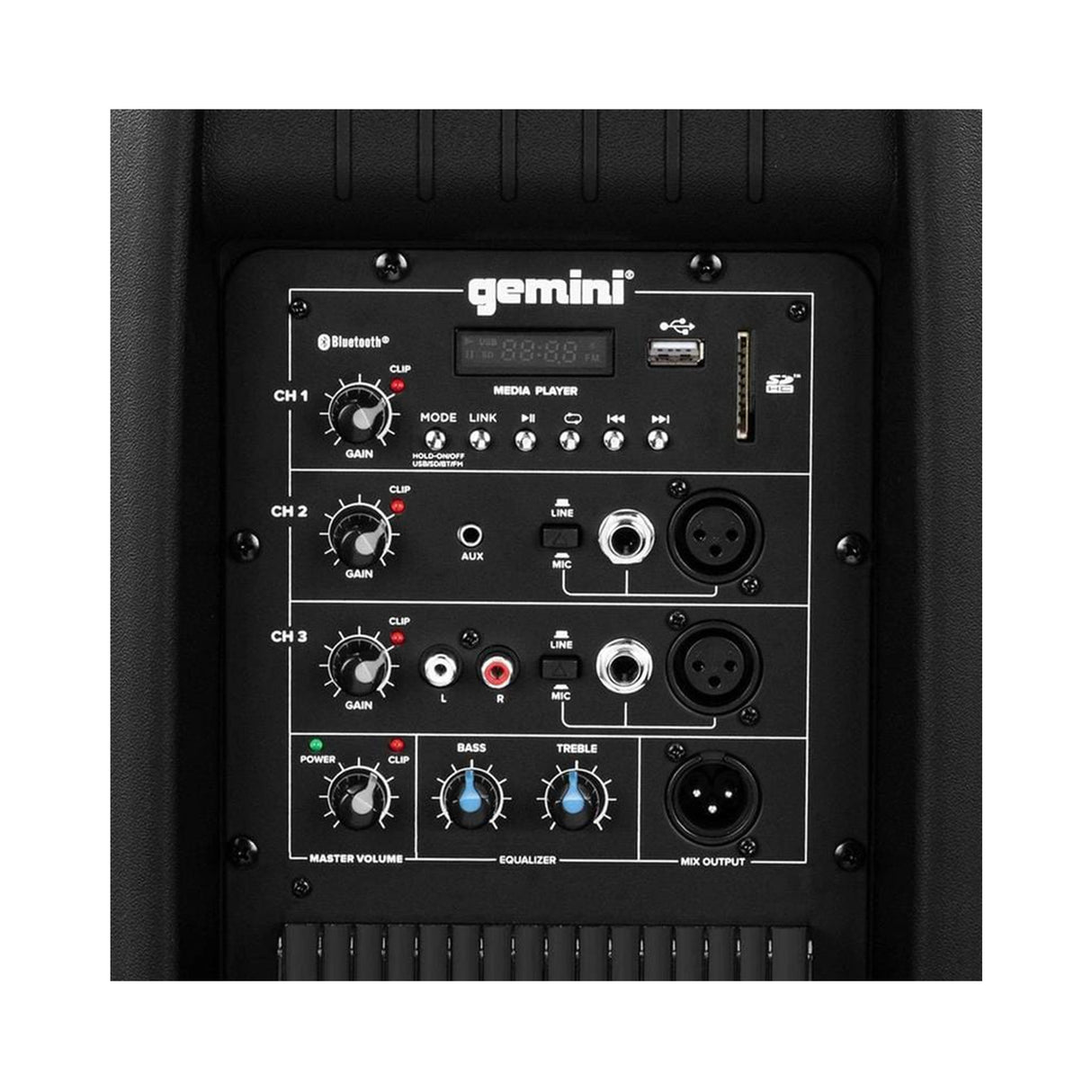 Gemini AS-2112BT Active 12 Inch 1500 Watt Loudspeaker with Bluetooth