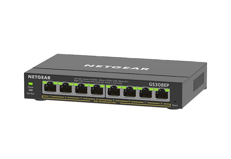 NETGEAR GS308EP 8-Port PoE+ Gigabit Ethernet Plus Switch (62W)