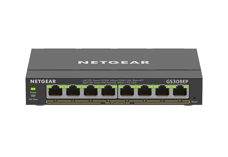 NETGEAR GS308EP 8-Port PoE+ Gigabit Ethernet Plus Switch (62W)