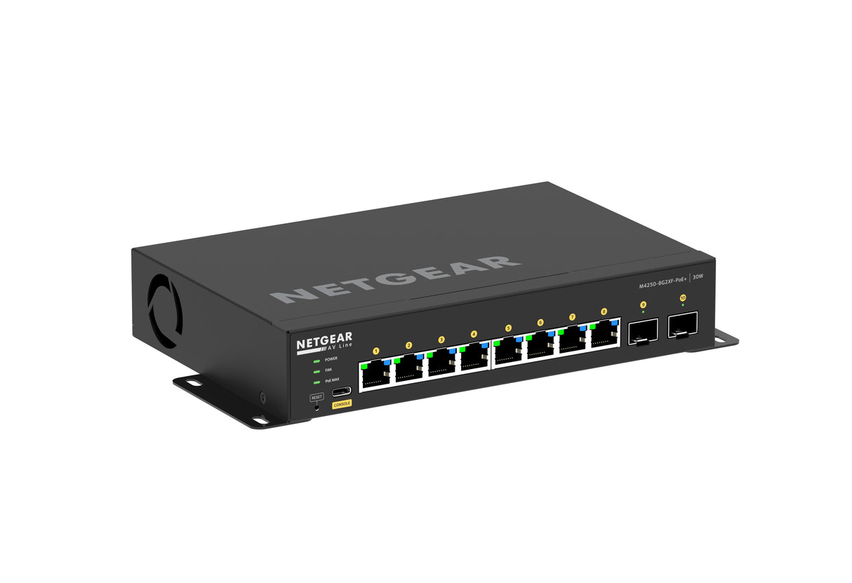 NETGEAR AV M4250-8G2XF-POE+ Desktop, 10 ports, 220W TPD