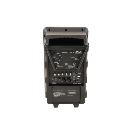 Anchor Audio Go Getter System 1 PA System with Wireless Mic and Stand - Go Getter 2 rear panel with mixer inputs and AnchorLink controls