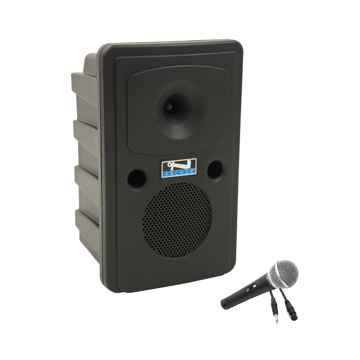 Anchor Audio Go Getter System ECO 1 PA System with Wired Mic and Stand - Go Getter 2 base speaker with wired handheld microphone