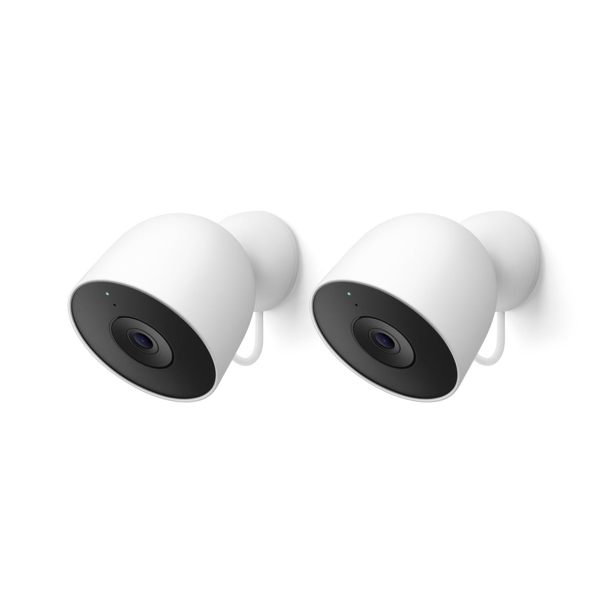 Google GA09965-US Nest Cam Outdoor Wired 2nd Gen 2K HDR Camera, Snow, 2-Pack