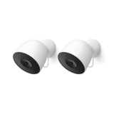 Google GA09965-US Nest Cam Outdoor Wired 2nd Gen 2K HDR Camera, Snow, 2-Pack