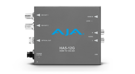 AJA HA5 12G-SDI to HDMI 2.0 Conversion with ST Fiber Receiver