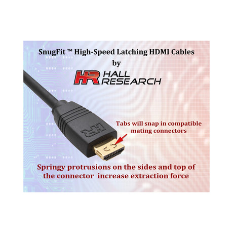 Hall Technologies CHD-SF10 SnugFit High Speed Latching HDMI Cable, 10 Foot