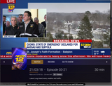Screenshot of Hauppauge WinTV-dualHD 1657 tuner displaying live News 12 Long Island broadcast with DVR controls in Plex interface