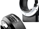 Commlite CM-ENF-E1-PRO electronic lens adapter, Nikon F-mount lens to Sony E-mount camera, with autofocus, electronic aperture control, EXIF data transmission, 0.71x focal reducer, and VR stabilization support