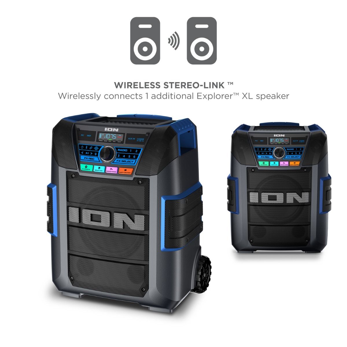 ION Audio Explorer XL All-Weather Proof w/Premium 5-Speaker Sound high power portable outdoor sound Bluetooth party speaker