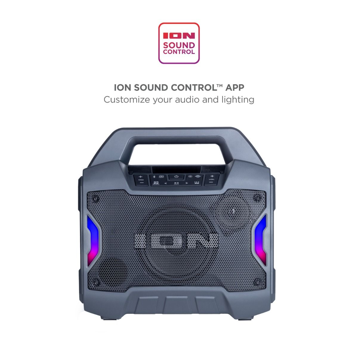 ION Audio Game Day Primetime Light-Up Speaker portable party speaker with lighting effects for events with Bluetooth 5.0