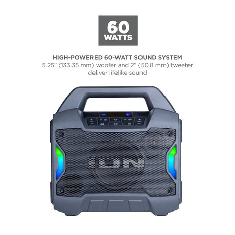 ION Audio Game Day Primetime Light-Up Speaker portable party speaker with lighting effects for events with Bluetooth 5.0