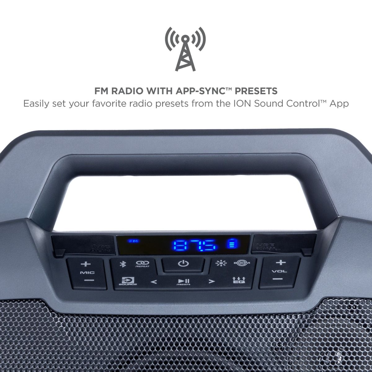 ION Audio Game Day Primetime Light-Up Speaker portable party speaker with lighting effects for events with Bluetooth 5.0