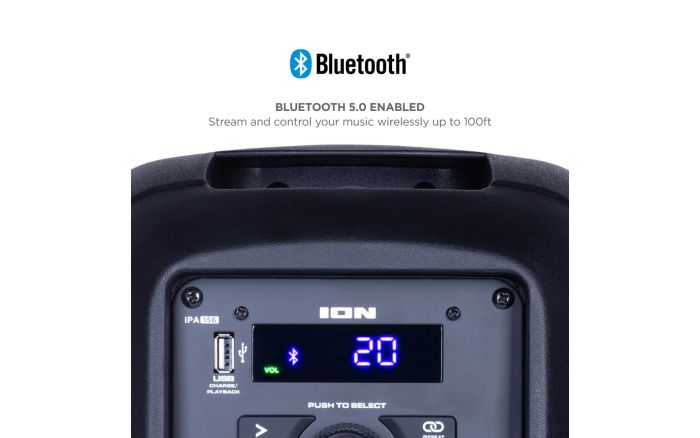 ION Audio Pro Glow Express Bluetooth Light-Up Speaker with LED lighting effects wireless audio