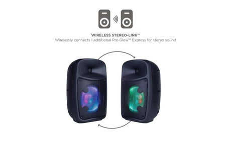 ION Audio Pro Glow Express Bluetooth Light-Up Speaker with LED lighting effects wireless audio
