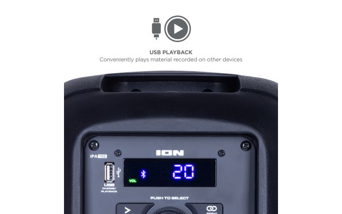 ION Audio Pro Glow Express Bluetooth Light-Up Speaker with LED lighting effects wireless audio