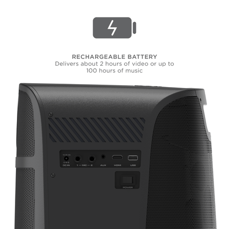 ION Audio Projector Deluxe HD Battery/AC Powered 720P HD LED home entertainment Bluetooth Projector