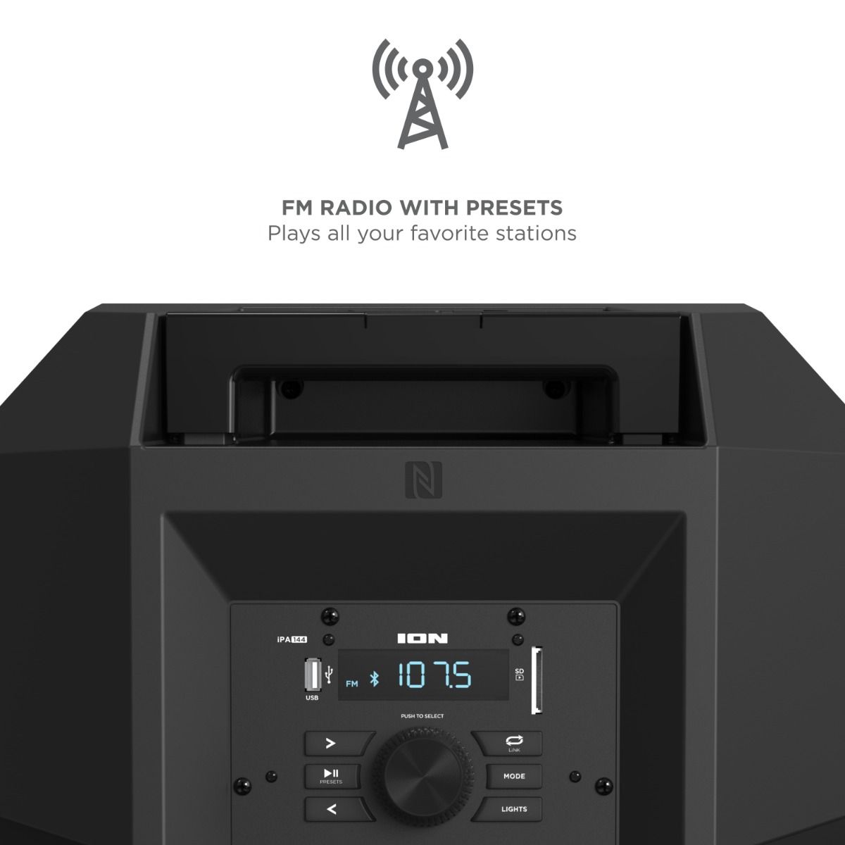 ION Audio Total PA Live High Power Bluetooth Light-Up portable party event Speaker