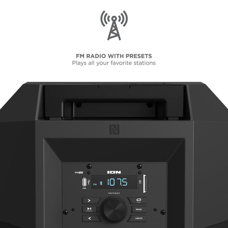 ION Audio Total PA Live High Power Bluetooth Light-Up portable party event Speaker