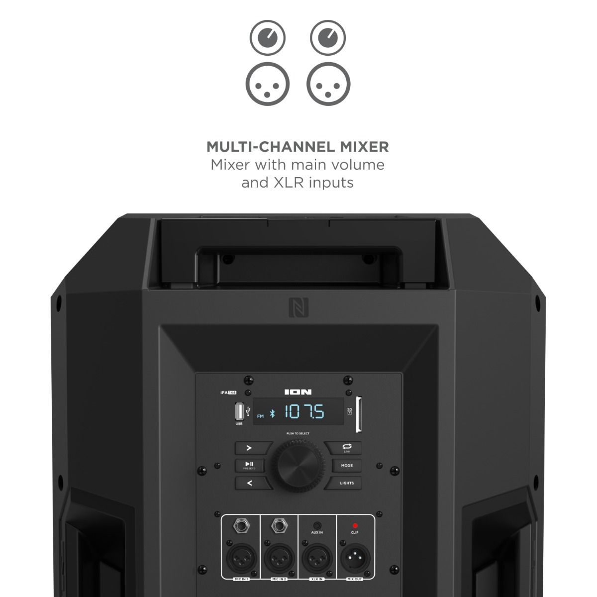 ION Audio Total PA Live High Power Bluetooth Light-Up portable party event Speaker