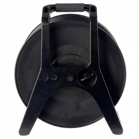 JackReel F4 high performance fiber optic ready cable reel with critical bend radius hub rear thumb-wheel lock and cushion grip handle