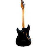 JET Guitars JS-800 Relic BK HS Basswood Electric Guitar with Flamed Top, Roasted Maple Fretboard and Neck