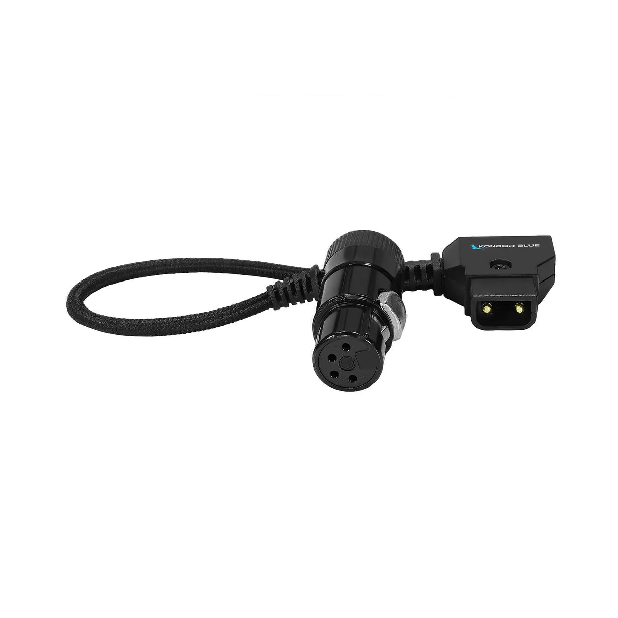 Kondor Blue 6-Inch D-Tap to 4-Pin XLR Female Right Angle Adapter Power Cable