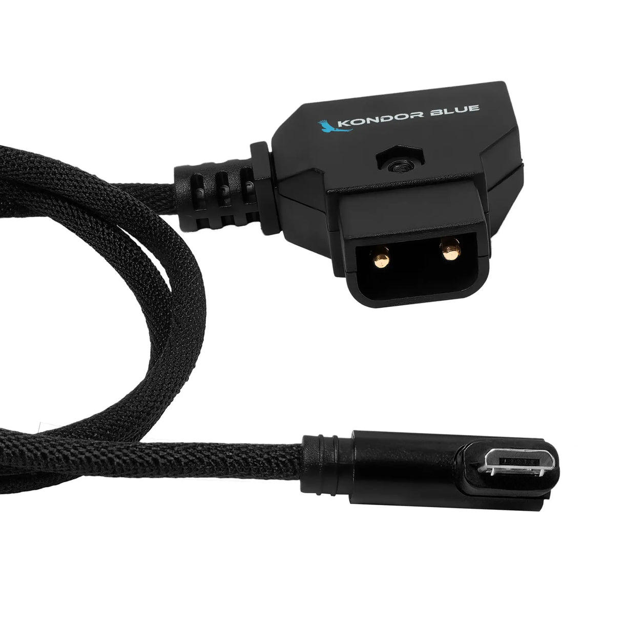 Kondor Blue 18-Inch D-Tap to Micro USB Right Angle Cable, Unregulated