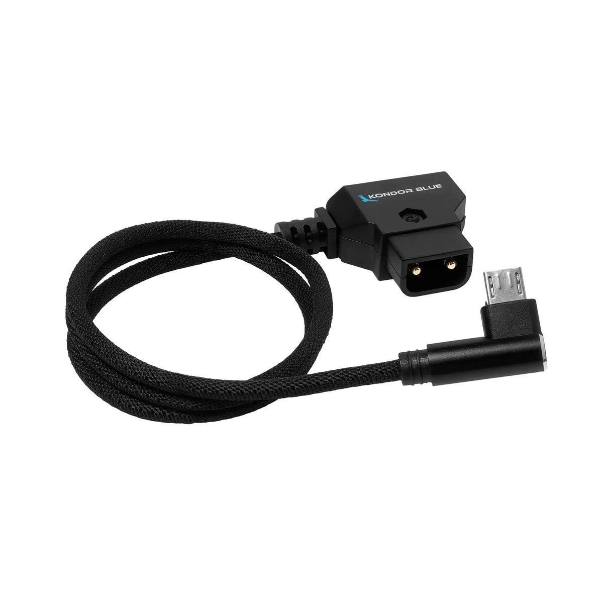 Kondor Blue 18-Inch D-Tap to Micro USB Right Angle Cable, Unregulated