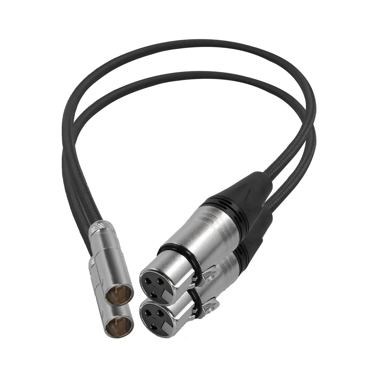 Kondor Blue FN-4SEN-MFKO-Bk 16 Inch Mini XLR Male to XLR Female Audio Cable, 2 Pack, Black