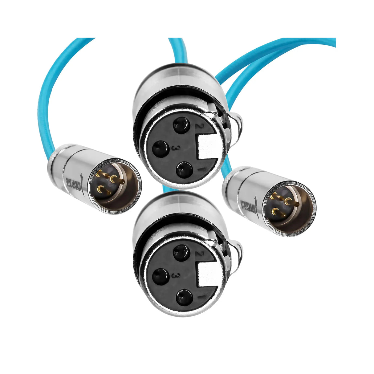 Kondor Blue FN-4SEN-MFKO 16 Inch Mini XLR Male to XLR Female Audio Cable, 2 Pack, Blue