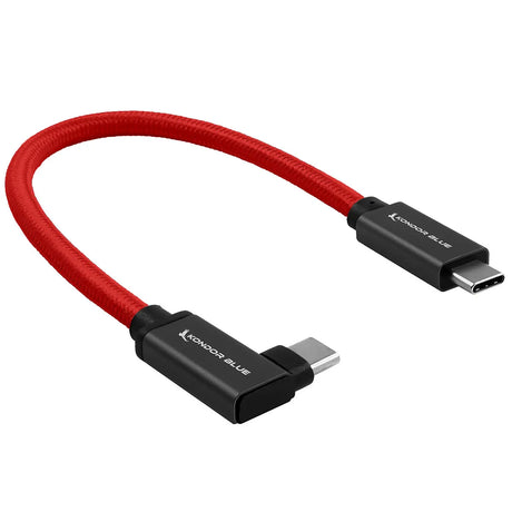 Kondor Blue USB C to USB C High Speed Cable for Samsung T5 T7 SSD Right Angle Cardinal Red