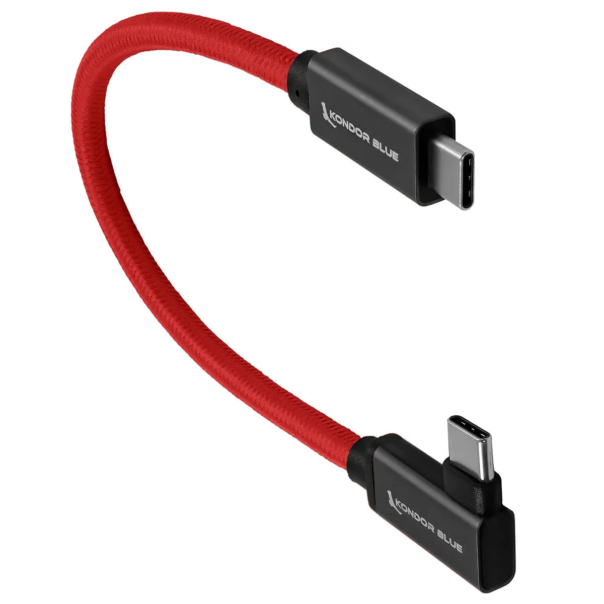 Kondor Blue USB C to USB C High Speed Cable for Samsung T5 T7 SSD Right Angle Cardinal Red