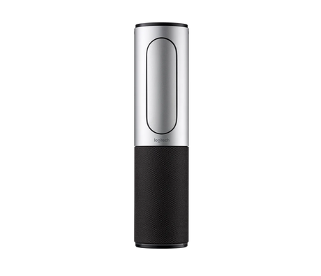 Logitech ConferenceCam Connect silver portable video conferencing camera with Bluetooth speakerphone 90 degree field of view USB cable and remote