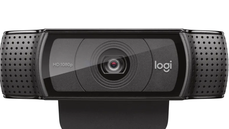 Logitech C920 HD Pro Webcam black Full HD 1080p USB webcam with glass autofocus lens, dual stereo microphones, and adjustable universal mounting clip for video calls, streaming, and recording