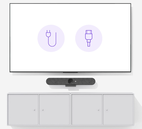 Logitech Rally Bar Huddle all-in-one video bar with 4K digital PTZ camera six microphone array Multi-Mount and built-in speaker for small rooms