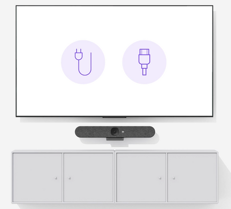 Logitech Rally Bar Huddle all-in-one video bar with 4K digital PTZ camera six microphone array Multi-Mount and built-in speaker for small rooms