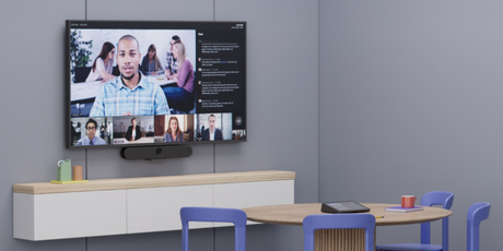 Logitech Rally Bar Huddle all-in-one video bar with 4K digital PTZ camera six microphone array Multi-Mount and built-in speaker for small rooms